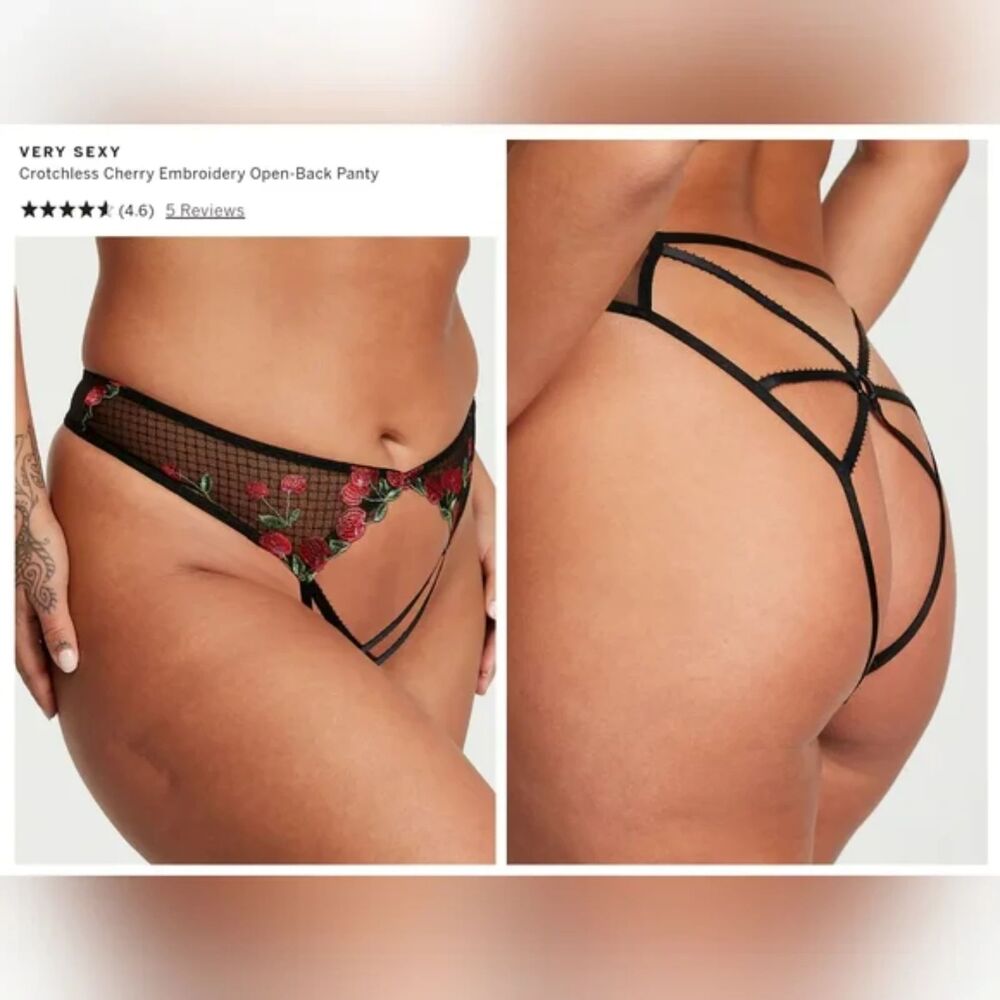 💗👙Victoria's secret cherry embroidery open back panty👙💗 - Picture 2 of 4